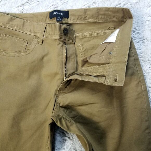 Ring Of Fire Jeans Mens 30x30 Brown Slim Fit Dark Wash American Denim - Picture 3 of 11